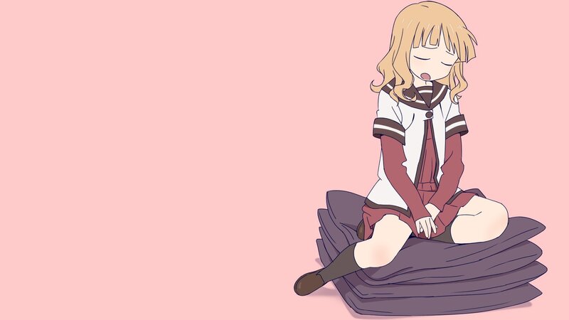 Blonde Girl Sitting — Pink