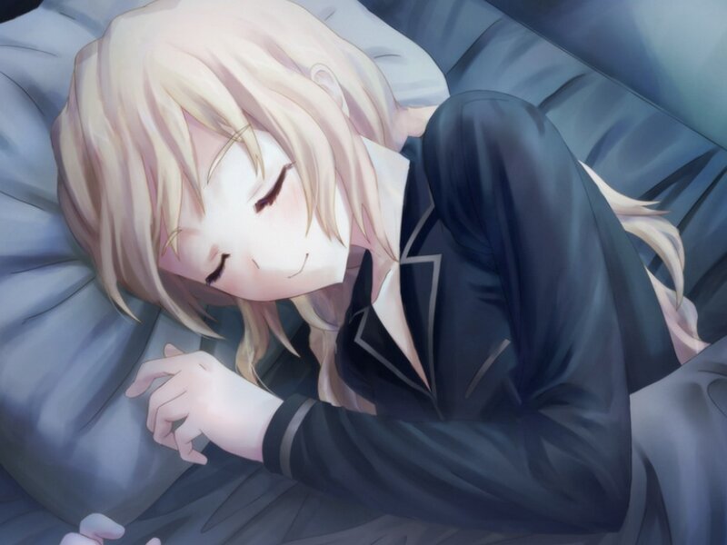 Blonde Girl Sleeping — Blue, Peaceful