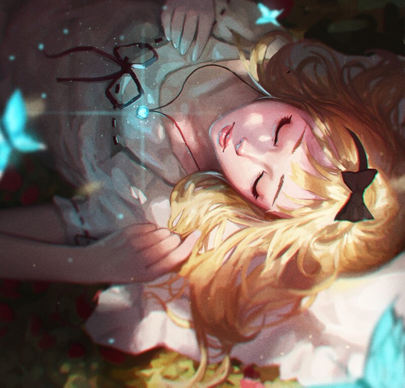 Blonde Girl Sleeping — Gold