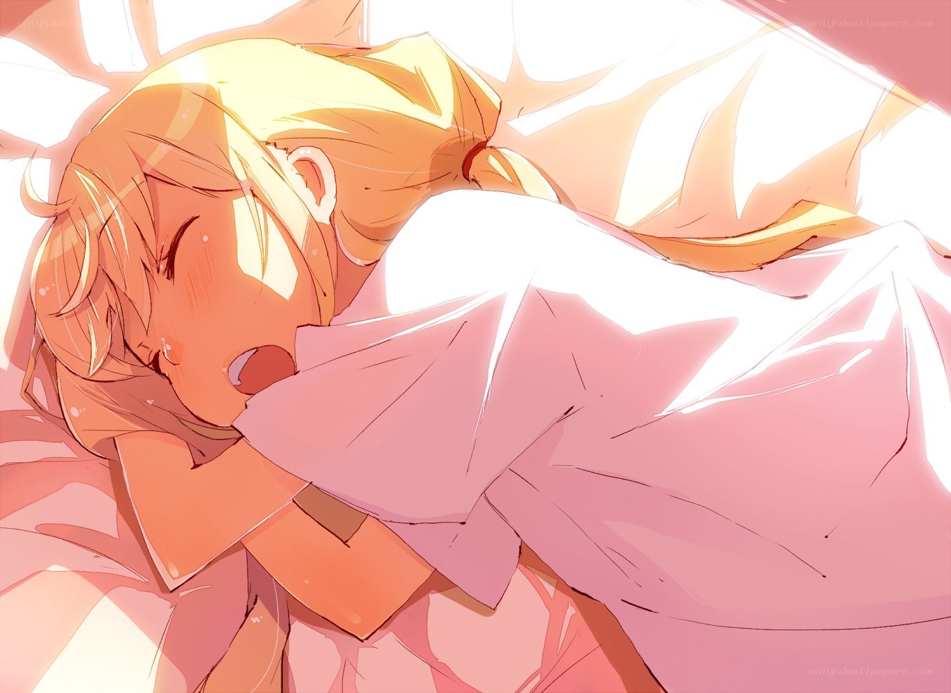 blonde girl sleeping peacefully