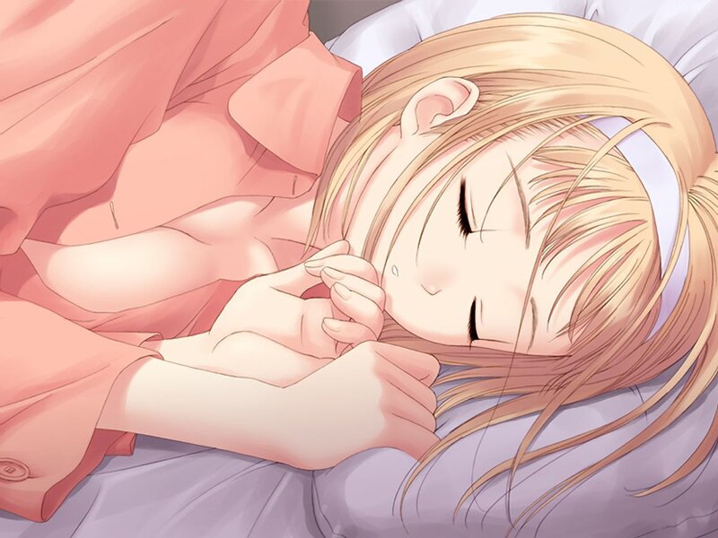 Blonde girl sleeping peacefully