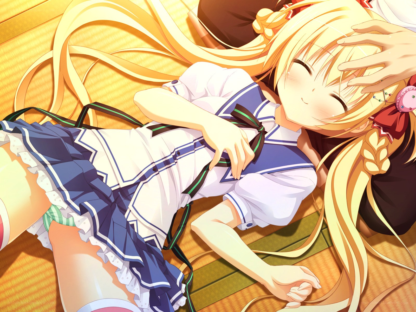 Blonde girl sleeping peacefully