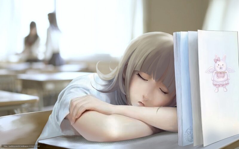Blonde Girl Sleeping — White, Calm, Morning