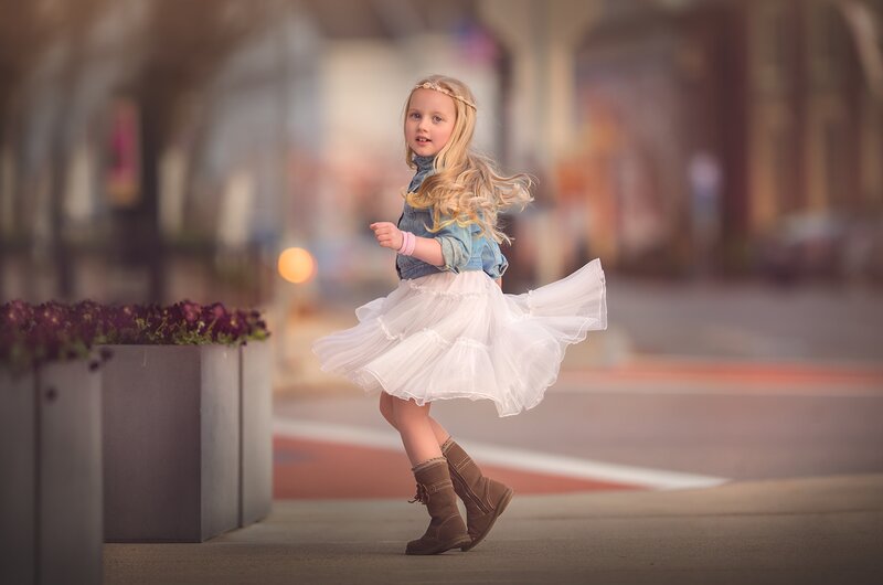 Blonde Girl Spinning