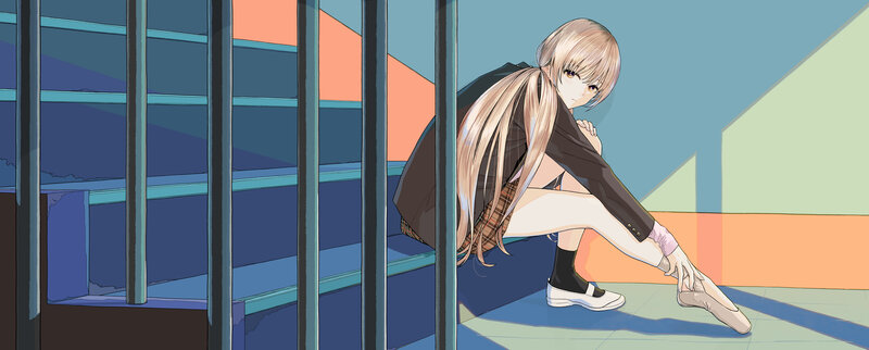Blonde Girl Stretching