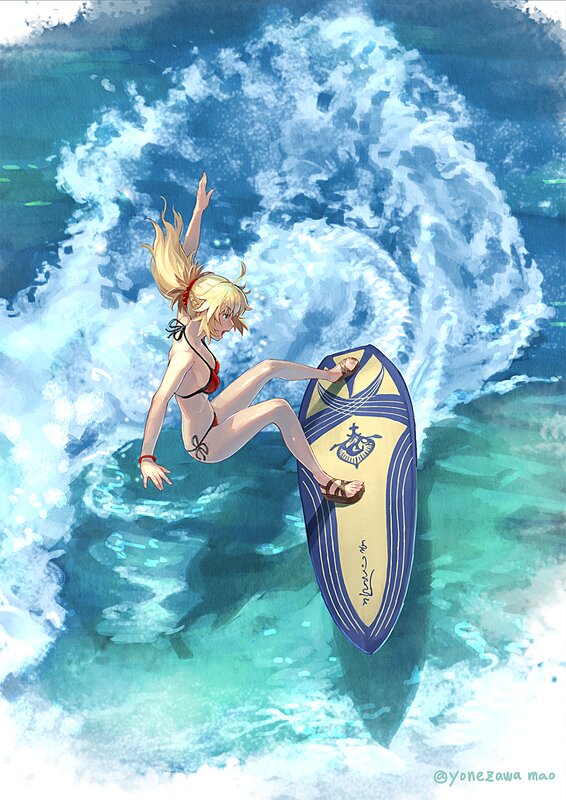 Blonde Girl Surfing