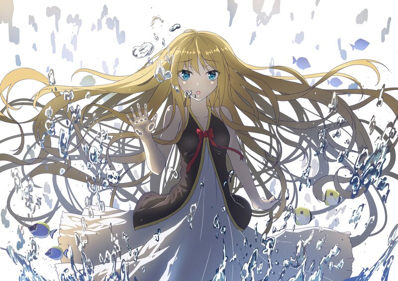Blonde Girl Underwater — Blue, Calm