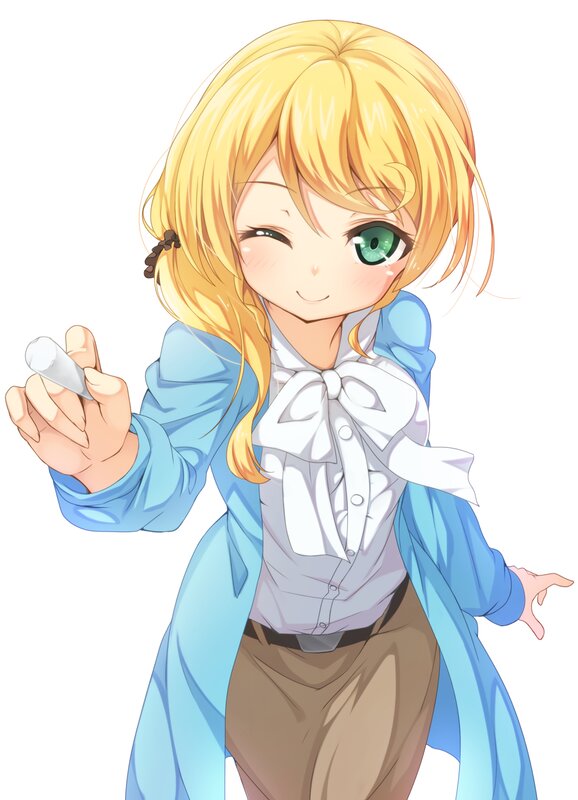 Blonde Girl Winking