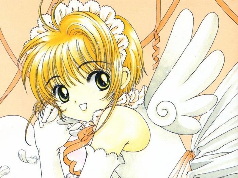 Blonde Girl with Angel Wings — Yellow