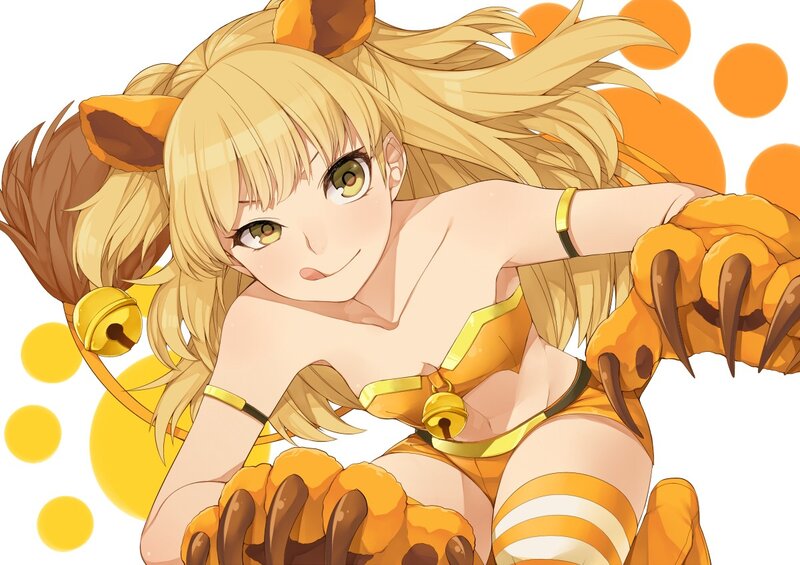 blonde girl with animal ears