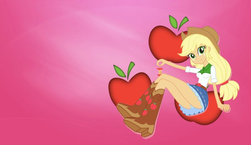Blonde Girl with Apples — Pink