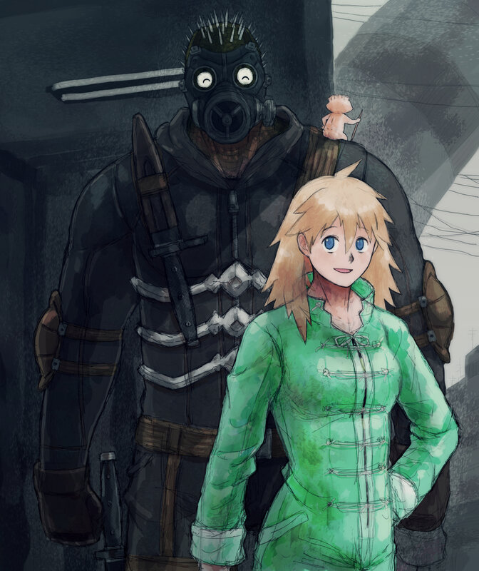 Blonde Girl with Armored Man