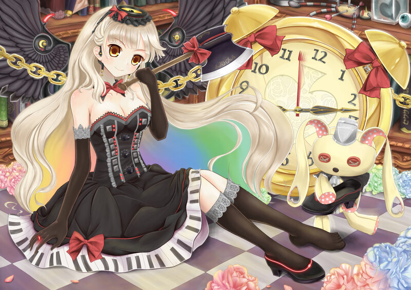 Blonde Girl with Axe — Black, Whimsical