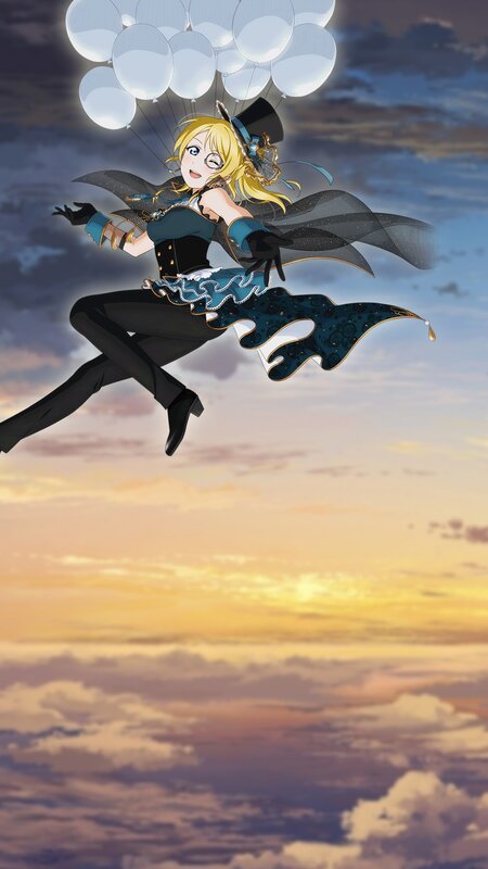 Blonde Girl with Balloons — Blue