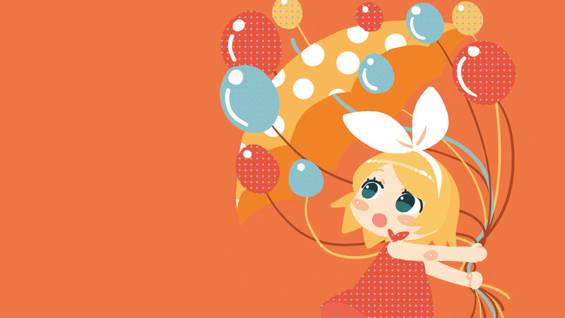 Blonde Girl with Balloons — Orange