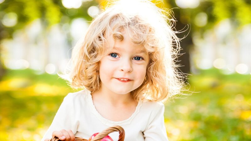 blonde girl with basket