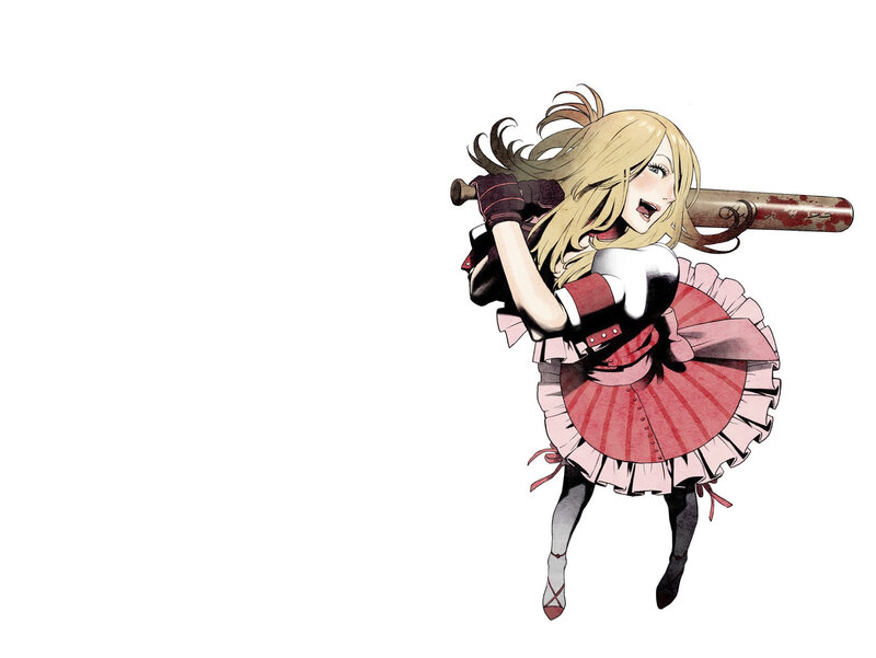 Blonde Girl with Bat — Pink