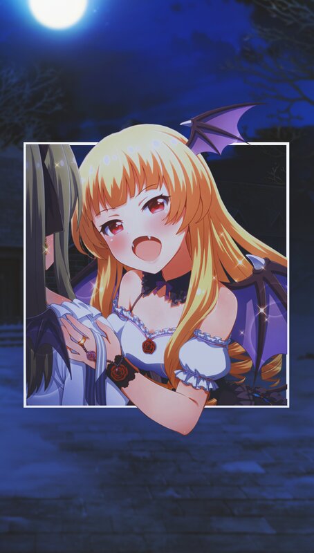 Blonde Girl with Bat Wings — Blue, Dramatic