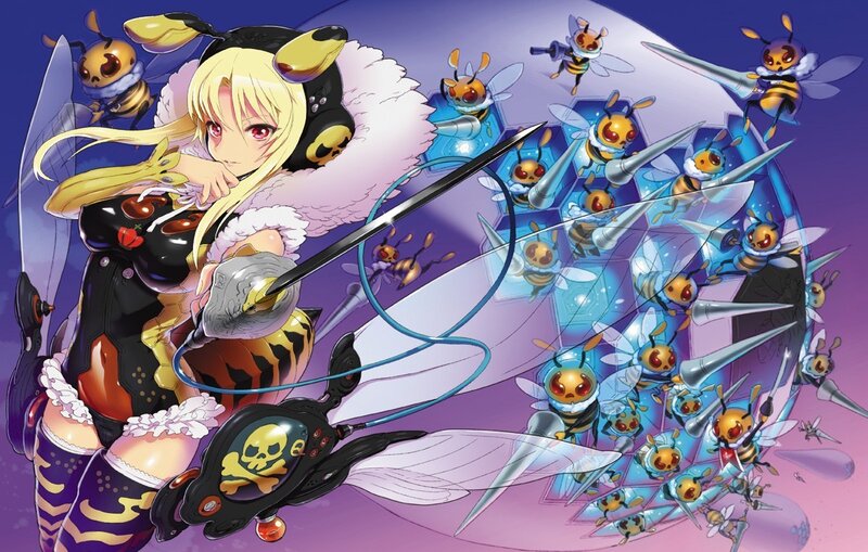 Blonde Girl with Bees