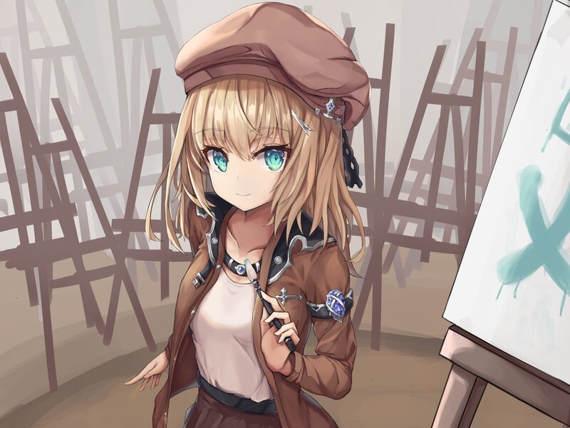 Blonde Girl with Beret