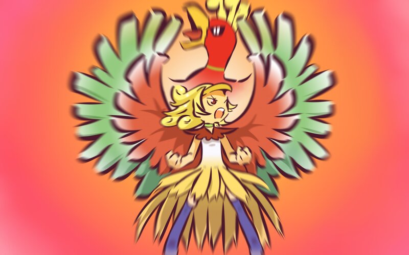 Blonde Girl with Bird Wings