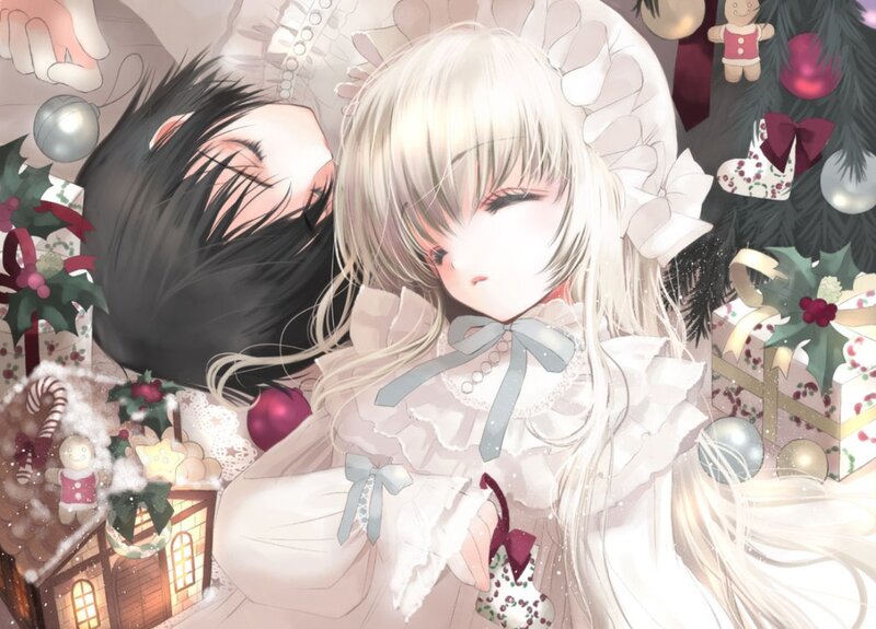 Blonde Girl with Black-haired Boy