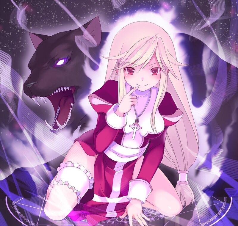 Blonde Girl with Black Panther