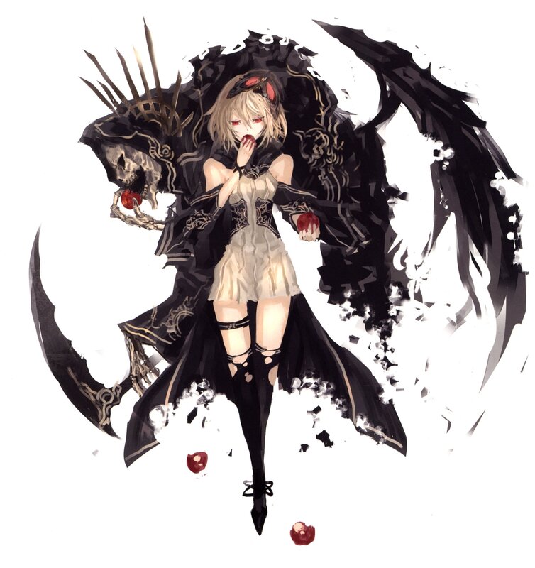 Blonde Girl with Black Wings — Dramatic, Digital Art