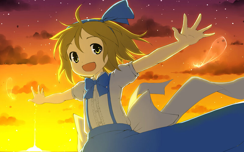 Blonde Girl with Blue Bow — Orange
