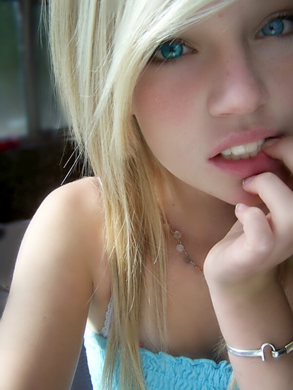 blonde girl with blue eyes
