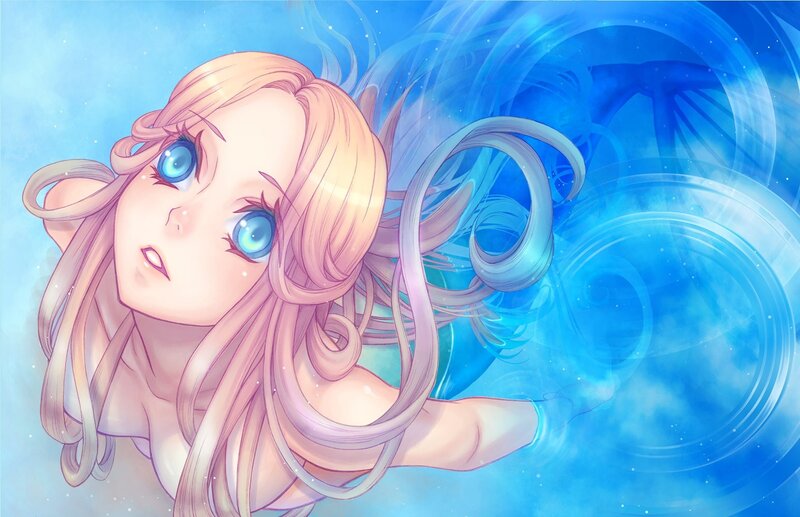 blonde girl with blue eyes