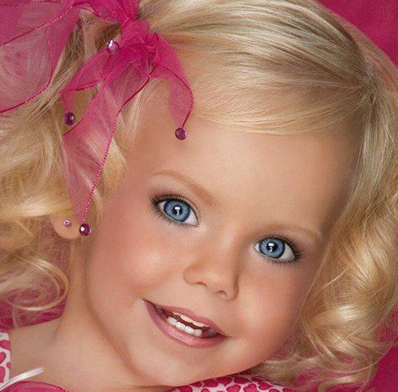 Blonde Girl with Blue Eyes — Pink, Cheerful