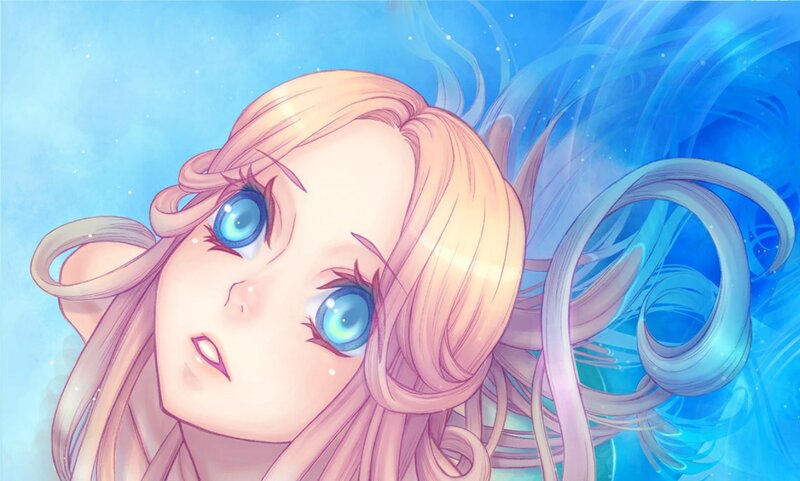 Blonde Girl with Blue Eyes — Serene, Anime