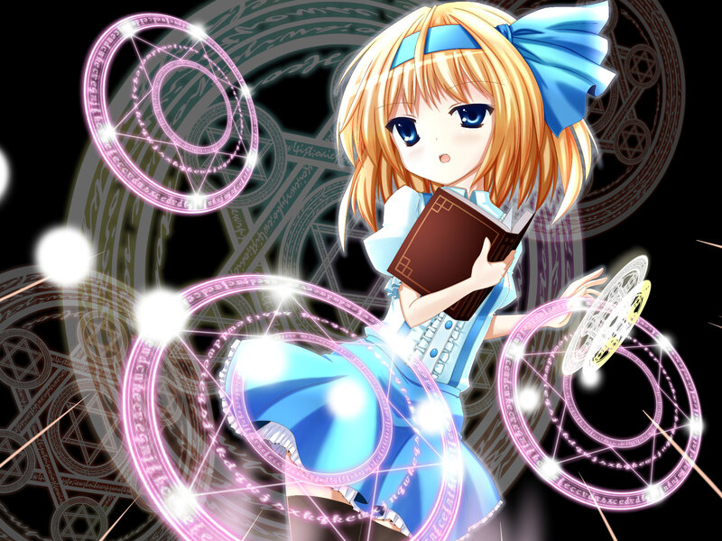 Blonde Girl with Book — Blue, Magical