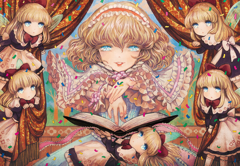 Blonde Girl with Book — Gold