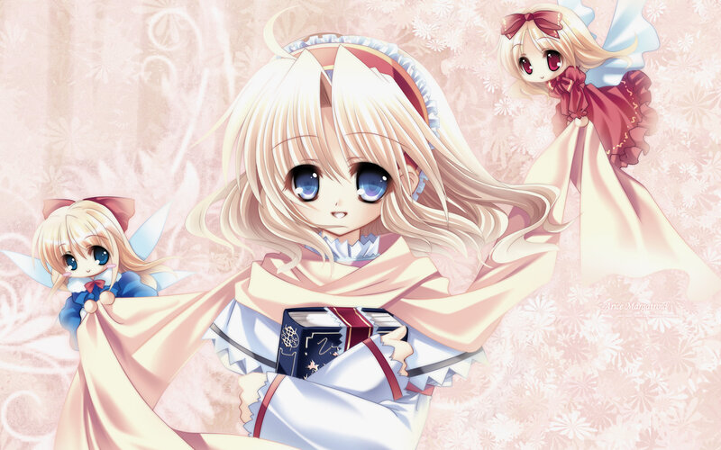 Blonde Girl with Book — Pink