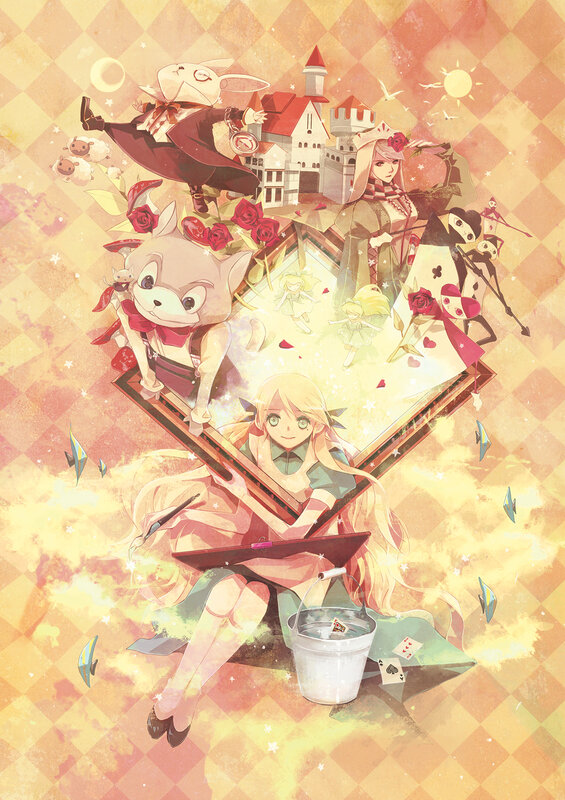 Blonde Girl with Book — Yellow, Whimsical