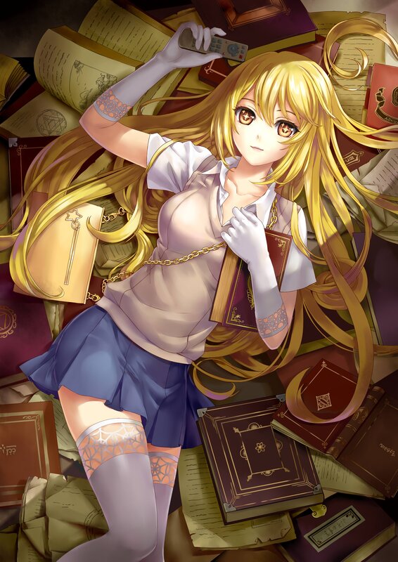 blonde girl with books
