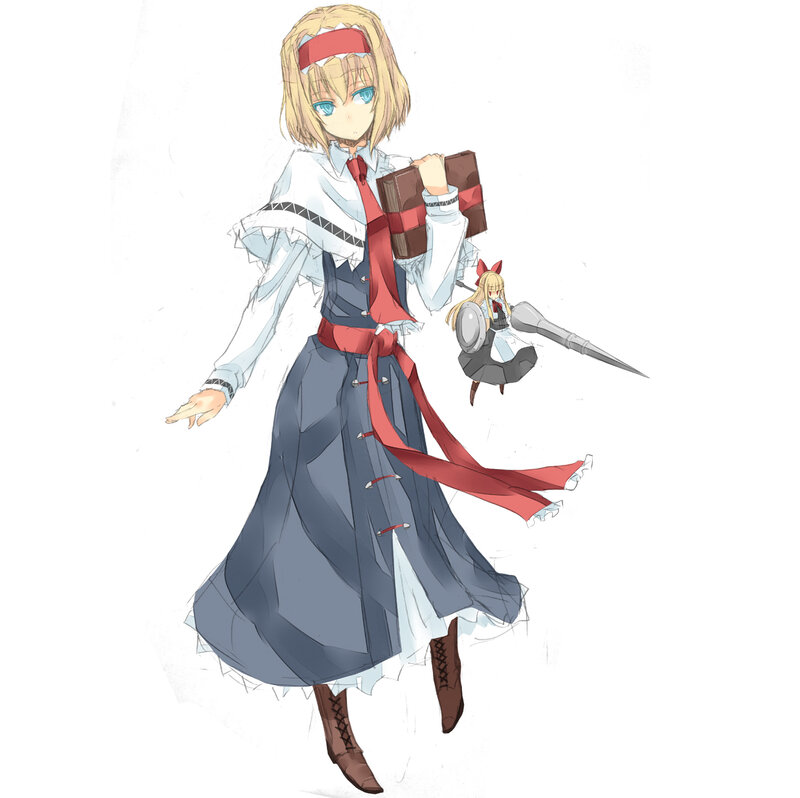 Blonde Girl with Books — Blue