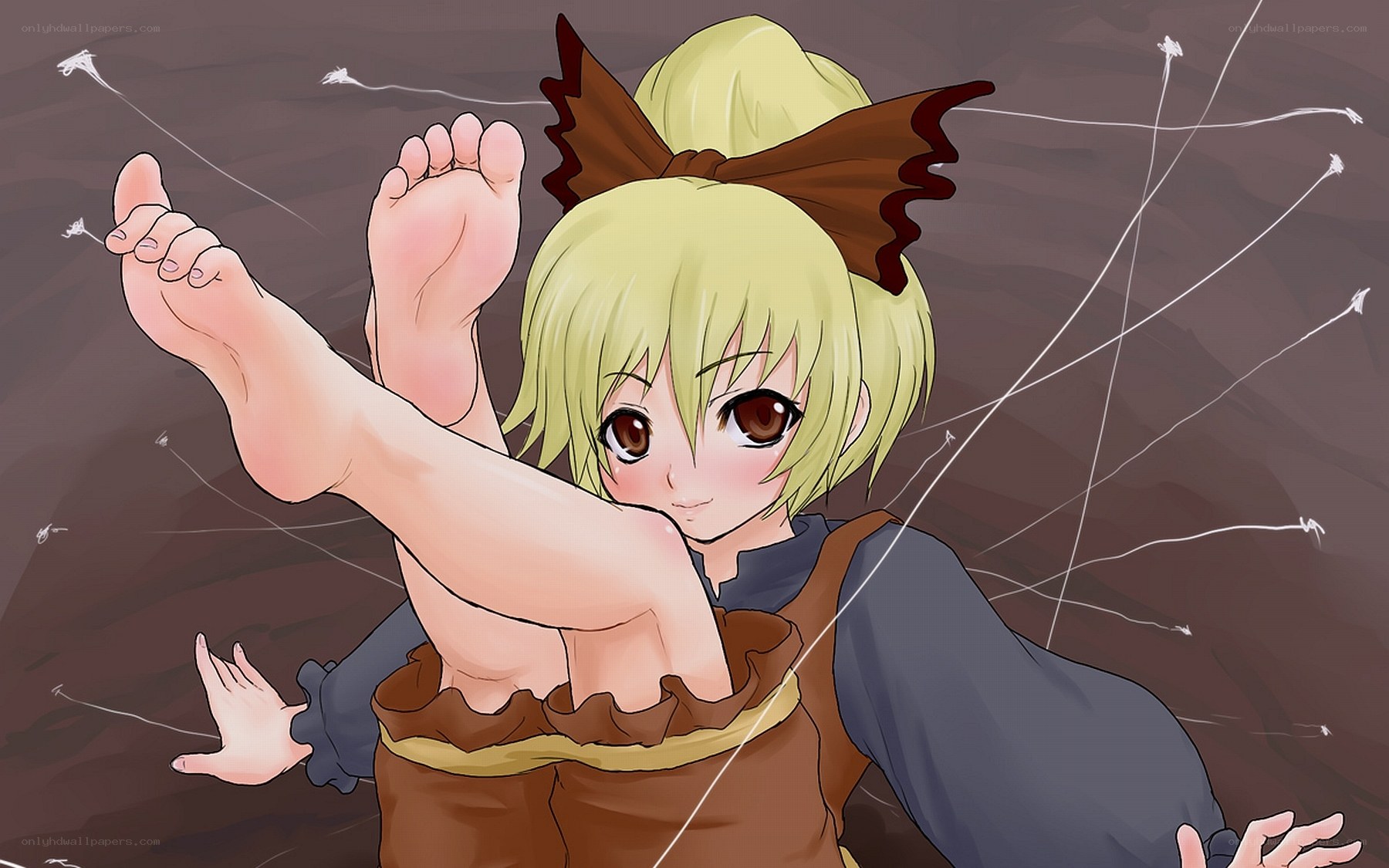 blonde girl with bow