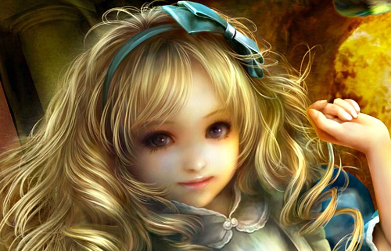 Blonde Girl with Bow — Dreamy