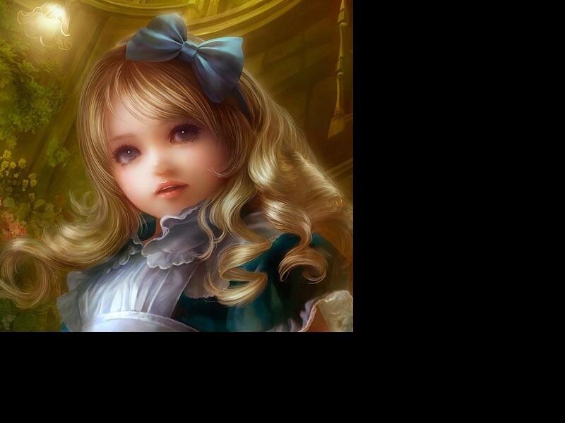 Blonde Girl with Bow — Gold