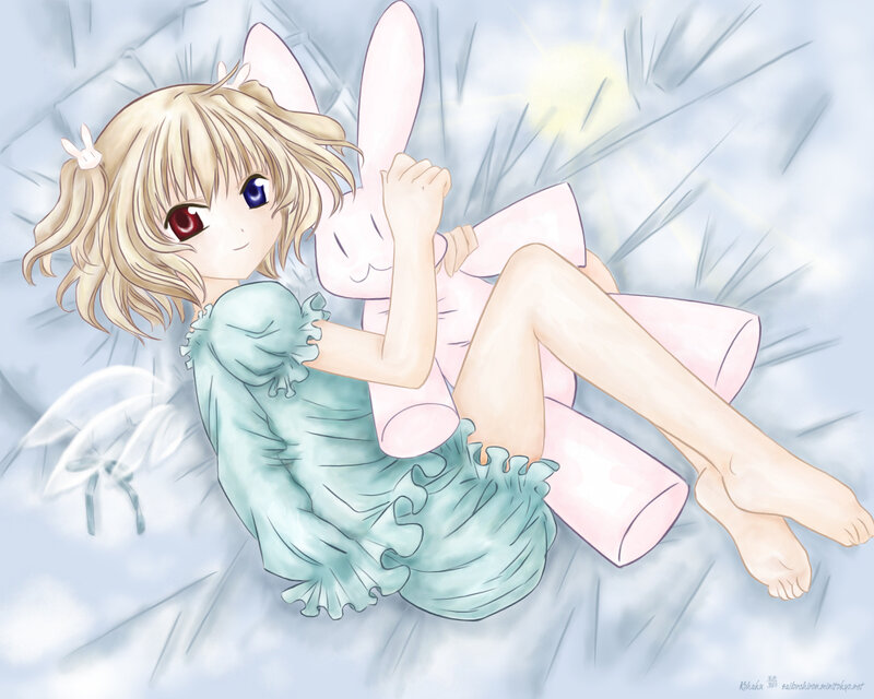 Blonde Girl with Bunny