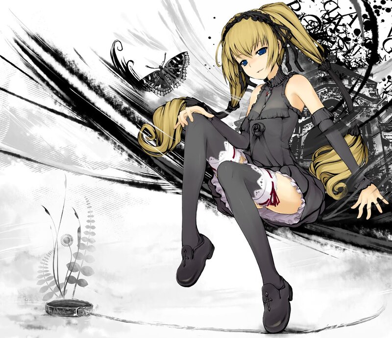 blonde girl with butterfly