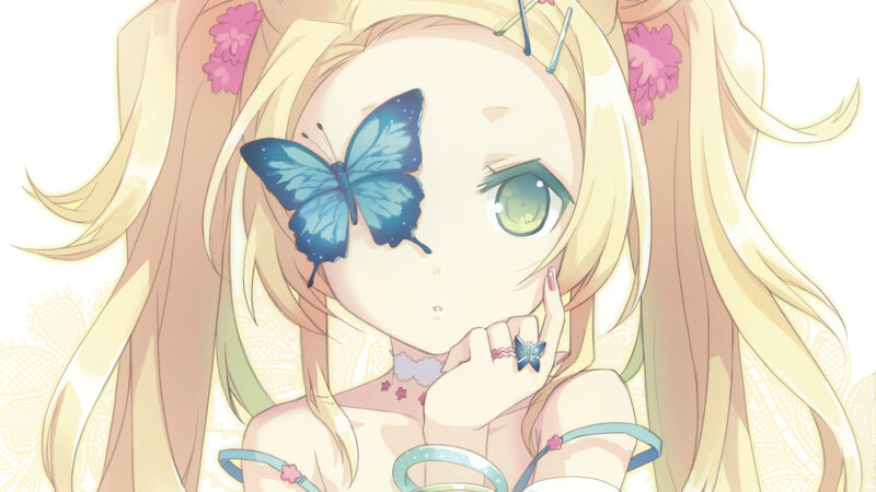 Blonde Girl with Butterfly — Yellow