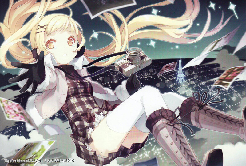 Blonde Girl with Camera — Yellow