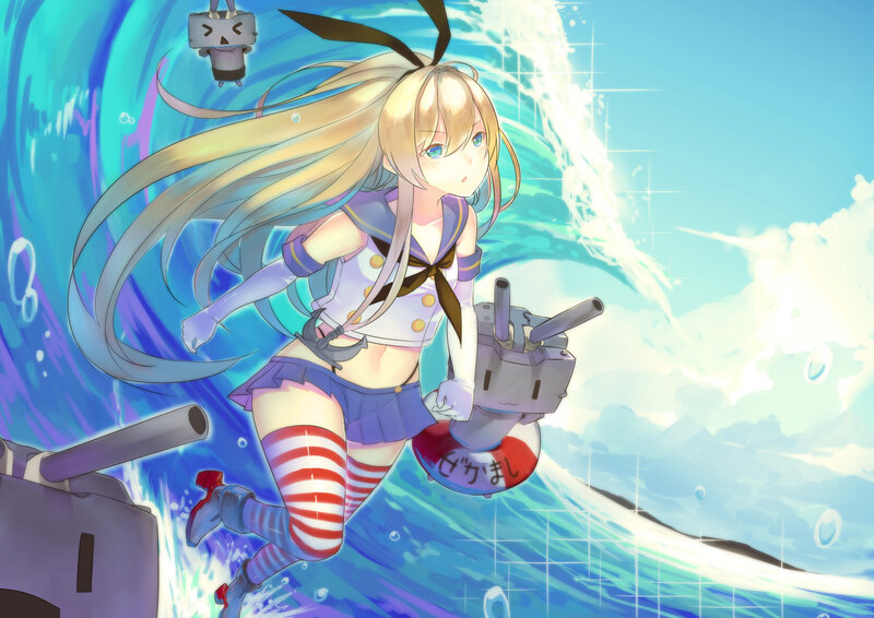 Blonde Girl with Cannons — Blue
