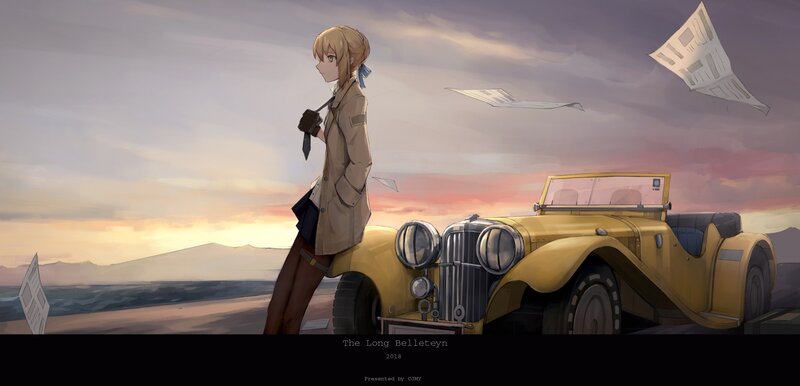 Blonde Girl with Car — Yellow