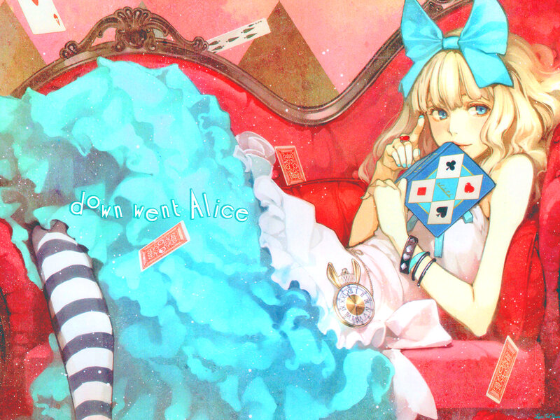 Blonde Girl with Cards
