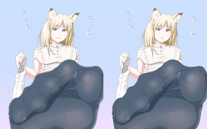 Blonde Girl with Cat Ears — Blue, Calm